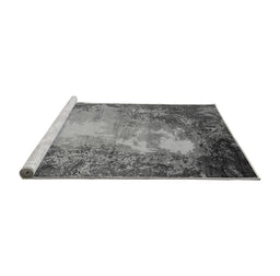 Sideview of Machine Washable Oriental Gray Industrial Rug, wshurb2074gry