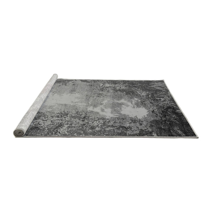Sideview of Machine Washable Oriental Gray Industrial Rug, wshurb2074gry