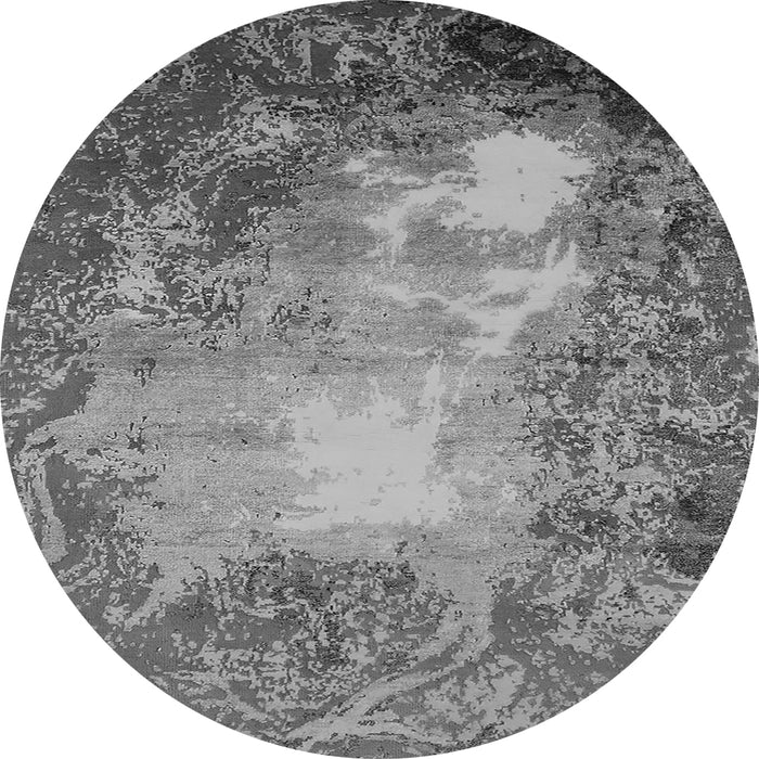Round Oriental Gray Industrial Rug, urb2074gry
