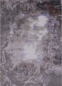 Mid-Century Modern Gray Oriental Rug, urb2074