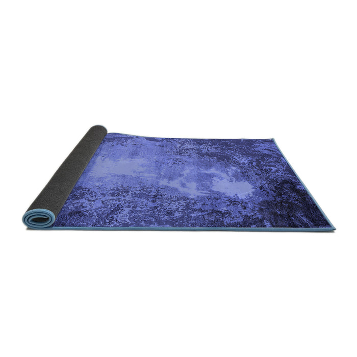 Sideview of Oriental Blue Industrial Rug, urb2074blu