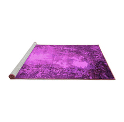Sideview of Machine Washable Oriental Pink Industrial Rug, wshurb2074pnk