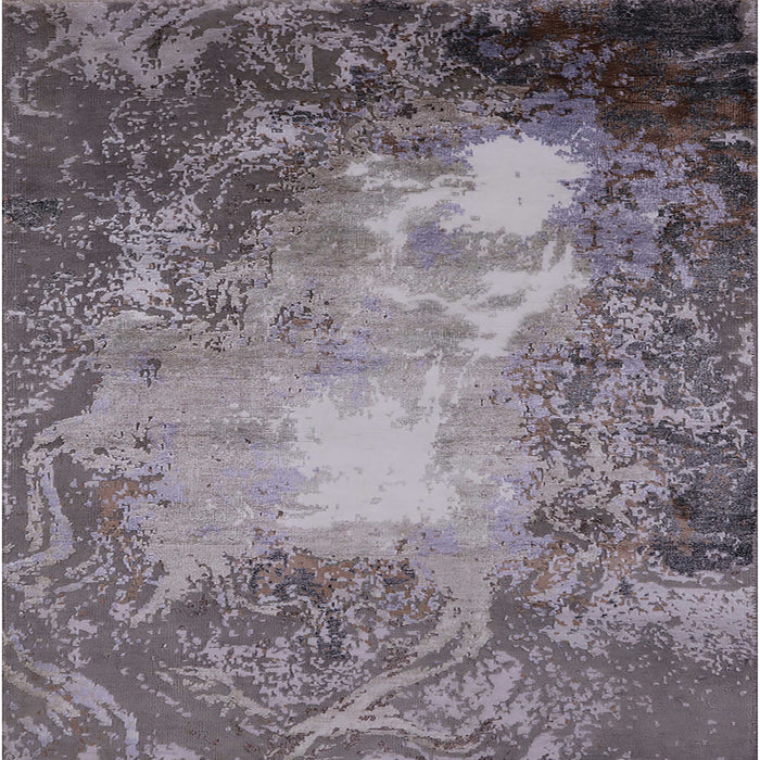 Square Machine Washable Industrial Modern Gray Rug, wshurb2074