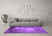 Machine Washable Oriental Purple Industrial Area Rugs in a Living Room, wshurb2074pur