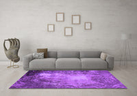 Machine Washable Oriental Purple Industrial Rug, wshurb2074pur