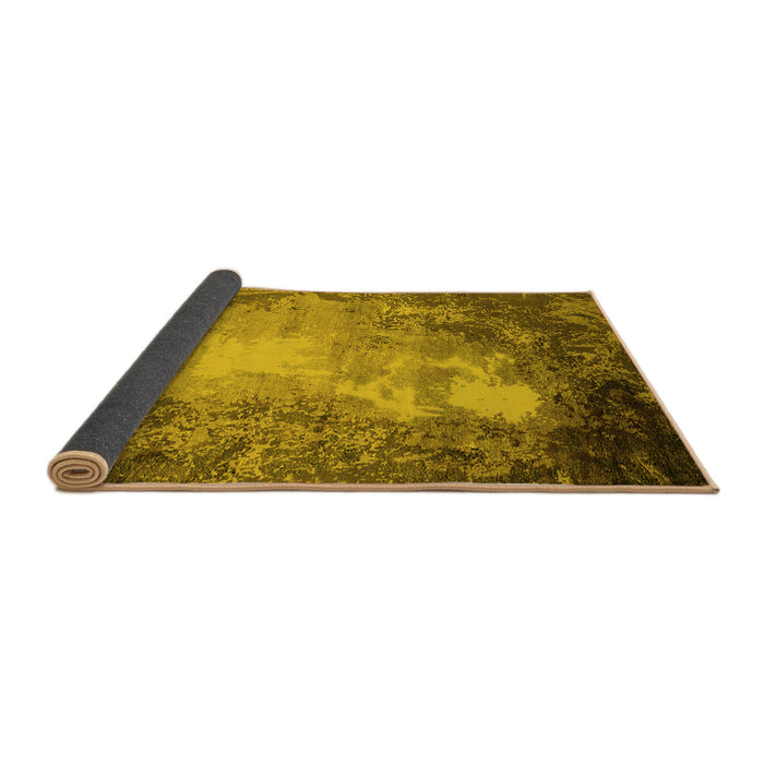 Sideview of Oriental Yellow Industrial Rug, urb2074yw