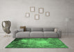 Machine Washable Oriental Emerald Green Industrial Area Rugs in a Living Room,, wshurb2074emgrn