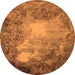 Round Oriental Orange Industrial Rug, urb2074org