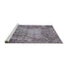 Sideview of Machine Washable Industrial Modern Carbon Gray Rug, wshurb2075