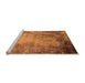 Sideview of Machine Washable Oriental Orange Industrial Area Rugs, wshurb2075org