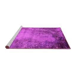 Sideview of Machine Washable Oriental Pink Industrial Rug, wshurb2075pnk