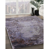 Mid-Century Modern Carbon Gray Oriental Rug, urb2075