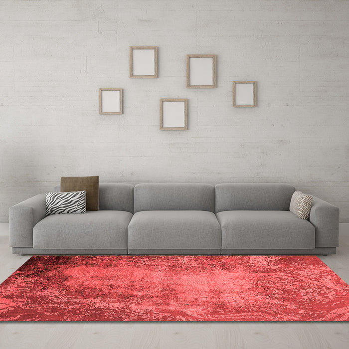 Industrial Red Washable Rugs