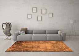 Machine Washable Oriental Orange Industrial Area Rugs in a Living Room, wshurb2075org