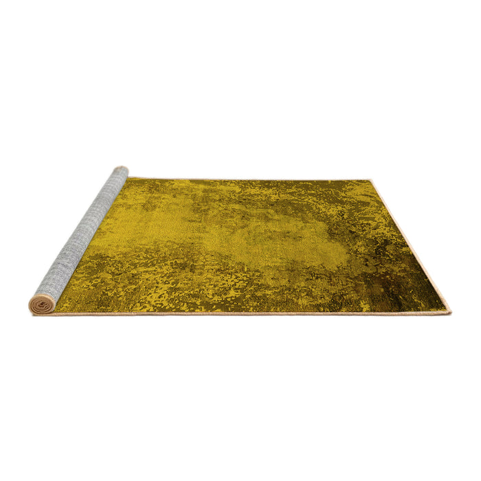 Sideview of Machine Washable Oriental Yellow Industrial Rug, wshurb2075yw