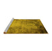 Sideview of Machine Washable Oriental Yellow Industrial Rug, wshurb2075yw