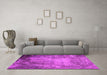 Machine Washable Oriental Pink Industrial Rug in a Living Room, wshurb2075pnk