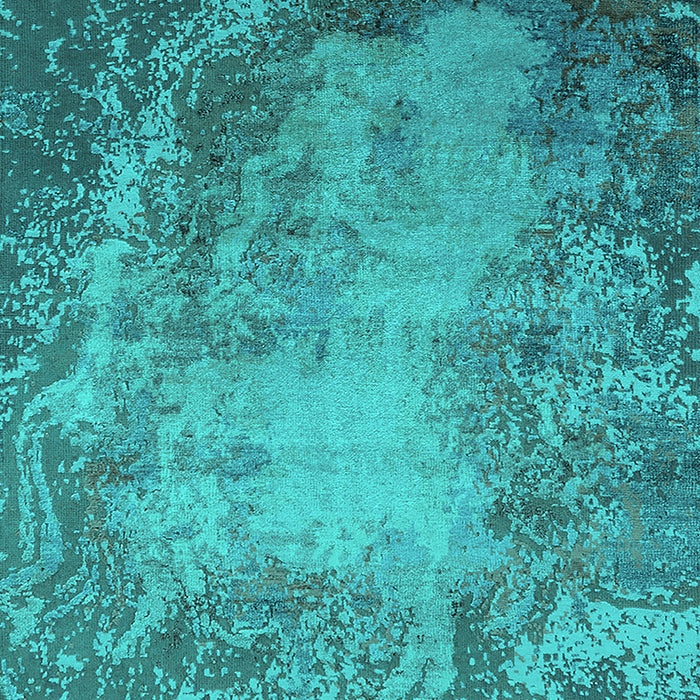 Machine Washable Oriental Turquoise Industrial Area Rugs, wshurb2075turq