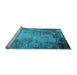 Sideview of Machine Washable Oriental Light Blue Industrial Rug, wshurb2075lblu