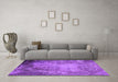 Machine Washable Oriental Purple Industrial Area Rugs in a Living Room, wshurb2075pur