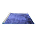 Sideview of Machine Washable Oriental Blue Industrial Rug, wshurb2075blu