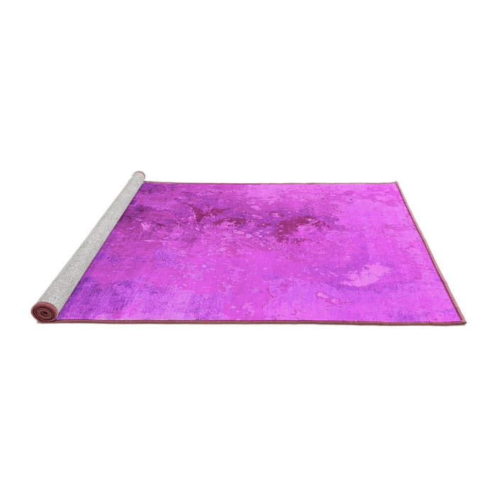 Sideview of Machine Washable Oriental Pink Industrial Rug, wshurb2076pnk
