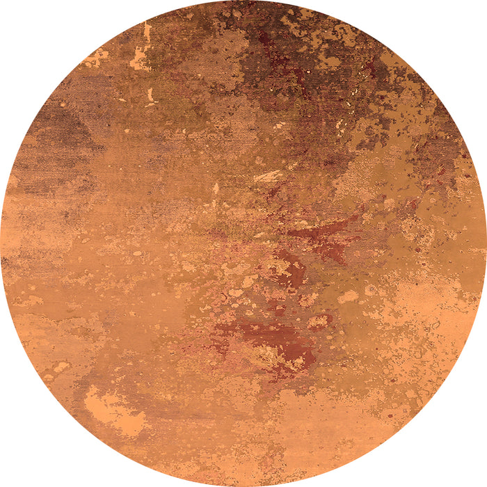 Round Oriental Orange Industrial Rug, urb2076org