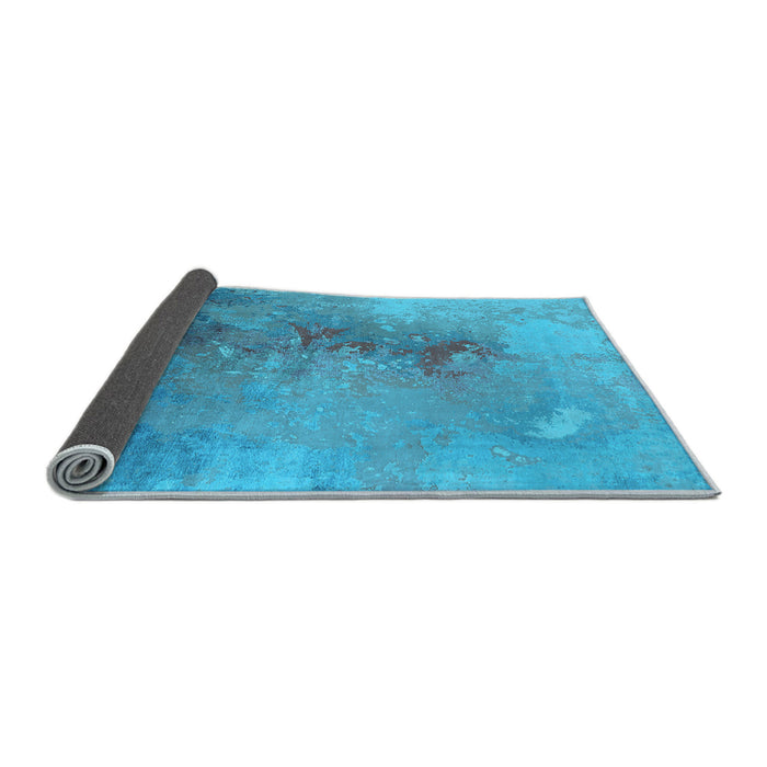 Sideview of Oriental Light Blue Industrial Rug, urb2076lblu