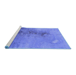 Sideview of Machine Washable Oriental Blue Industrial Rug, wshurb2076blu