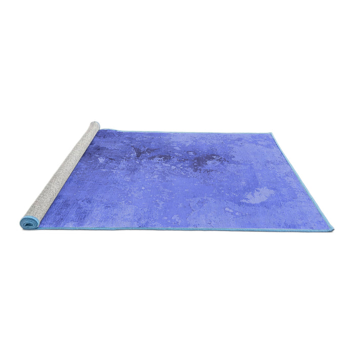 Sideview of Machine Washable Oriental Blue Industrial Rug, wshurb2076blu