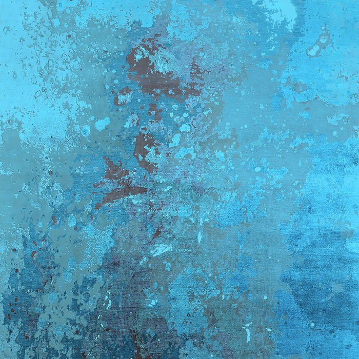 Machine Washable Oriental Light Blue Industrial Rug, wshurb2076lblu