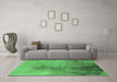 Machine Washable Oriental Emerald Green Industrial Area Rugs in a Living Room,, wshurb2076emgrn