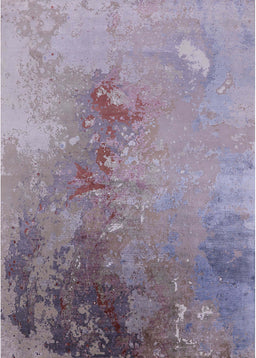 Mid-Century Modern Purple Oriental Rug, urb2076