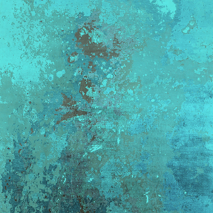 Machine Washable Oriental Turquoise Industrial Area Rugs, wshurb2076turq