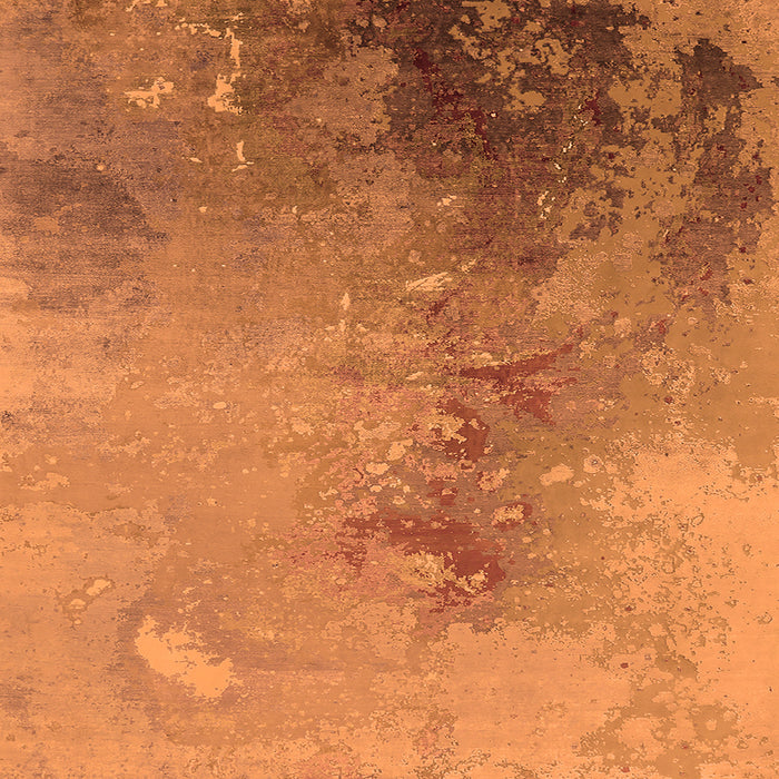 Square Machine Washable Oriental Orange Industrial Area Rugs, wshurb2076org