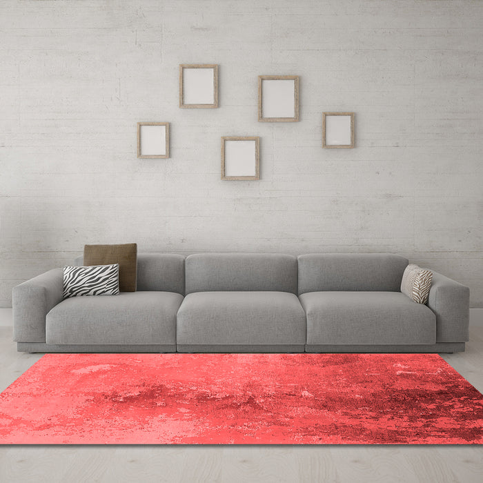 Industrial Red Washable Rugs