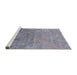Sideview of Machine Washable Industrial Modern Blue Gray Rug, wshurb2077
