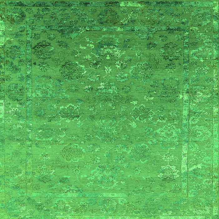 Square Oriental Green Industrial Rug, urb2077grn