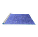 Sideview of Machine Washable Oriental Blue Industrial Rug, wshurb2077blu