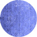 Round Oriental Blue Industrial Rug, urb2077blu