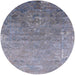 Round Mid-Century Modern Blue Gray Oriental Rug, urb2077