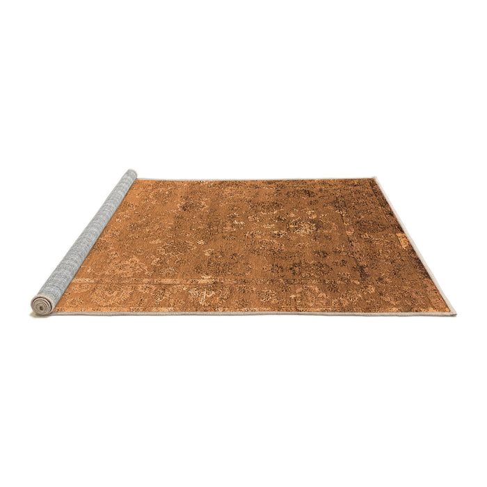 Sideview of Machine Washable Oriental Orange Industrial Area Rugs, wshurb2077org