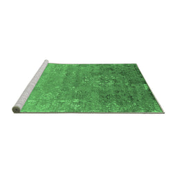 Sideview of Machine Washable Oriental Emerald Green Industrial Area Rugs, wshurb2077emgrn
