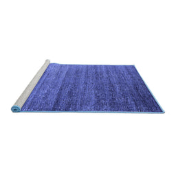 Sideview of Machine Washable Oriental Blue Industrial Rug, wshurb2078blu