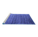 Sideview of Machine Washable Oriental Blue Industrial Rug, wshurb2078blu