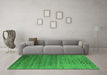 Machine Washable Oriental Green Industrial Area Rugs in a Living Room,, wshurb2078grn