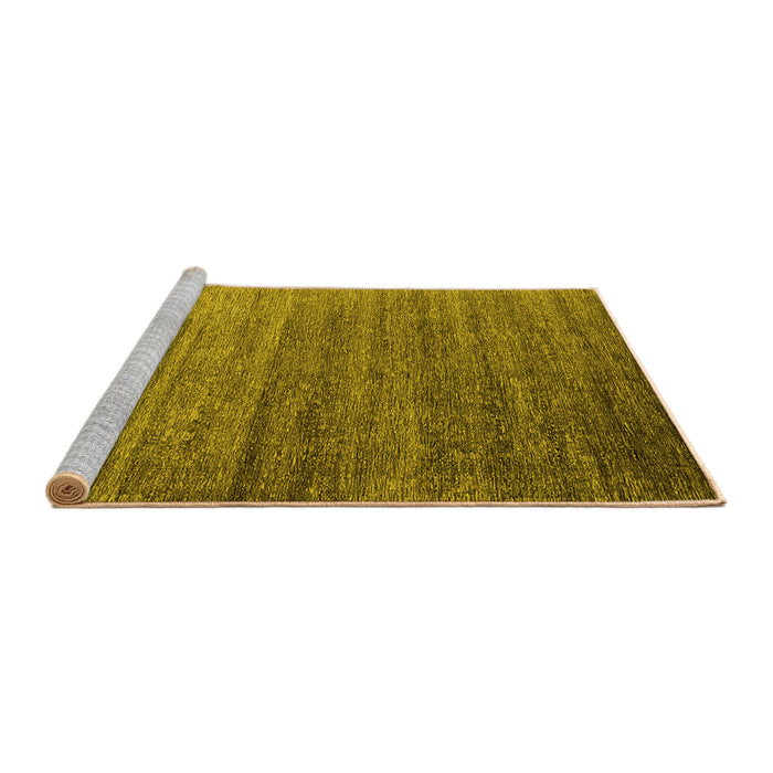 Sideview of Machine Washable Oriental Yellow Industrial Rug, wshurb2078yw