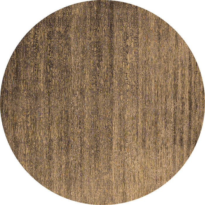 Round Oriental Brown Industrial Rug, urb2078brn