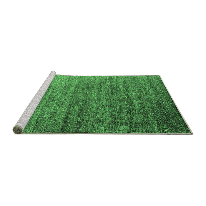 Sideview of Machine Washable Oriental Emerald Green Industrial Area Rugs, wshurb2078emgrn