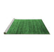 Sideview of Machine Washable Oriental Emerald Green Industrial Area Rugs, wshurb2078emgrn